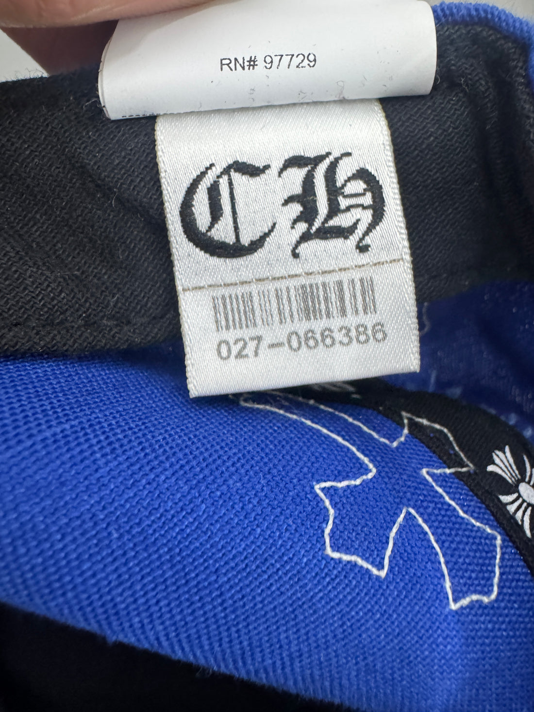 CHROME HEARTS PATCH BLUE HAT