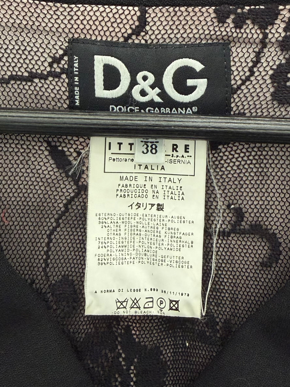 VINTAGE DOLCE&GABBANA BLACK FITTED TAILORED JACKET