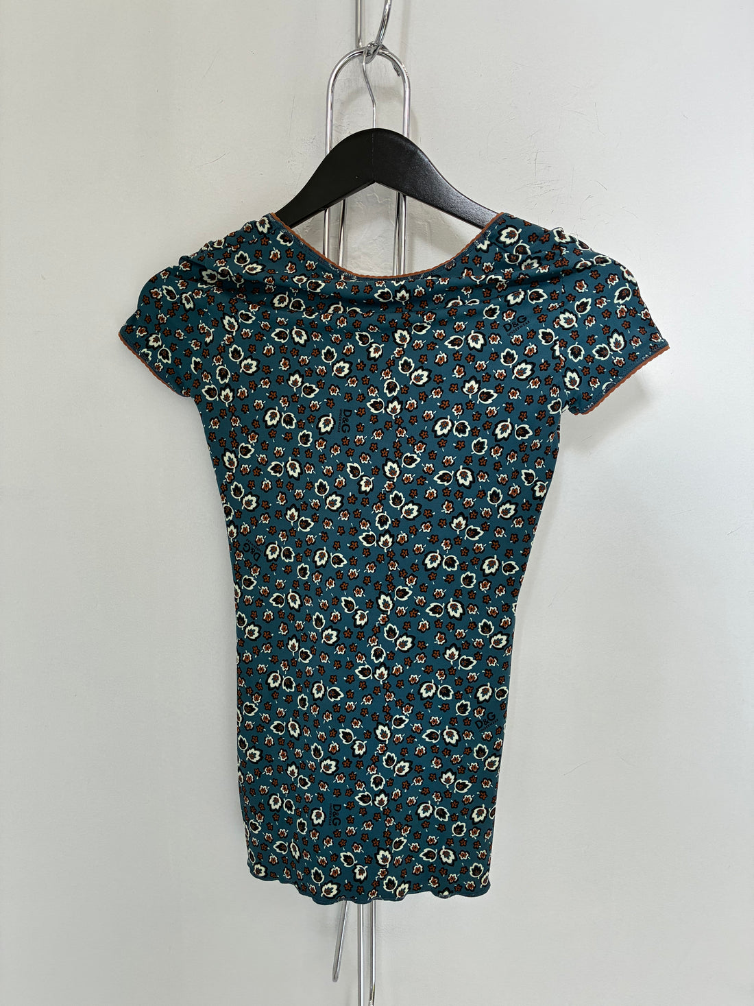 VINTAGE DOLCE & GABBANA UNDERWEAR FLORAL PRINT S/S TOP
