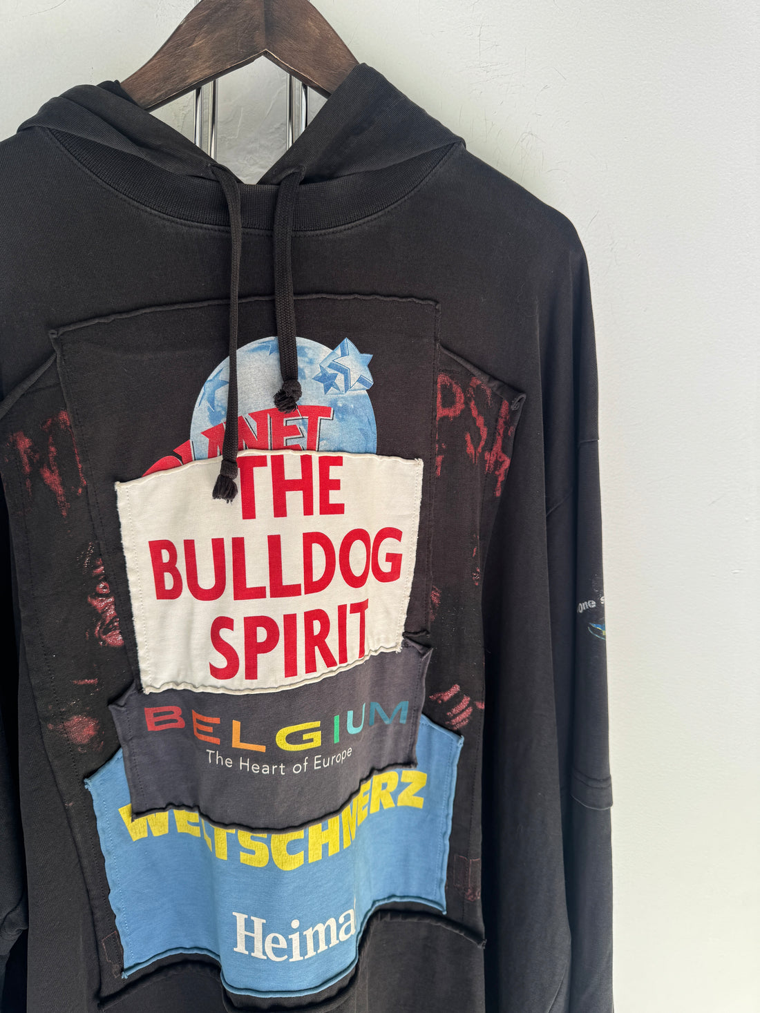 VETEMENTS ‘THE BULLDOG SPIRIT’ PATCHWORK HOODIE