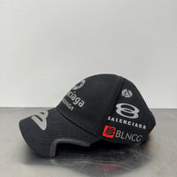 BALENCIAGA MULTI LOGO TEAM HAT BLACK