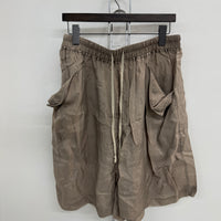 RICK OWENS TAUPE MESH SHORTS