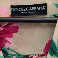 SS16 DOLCE & GABBANA SILK RED PEONY FLORAL PRINT 2 PIECE SETS