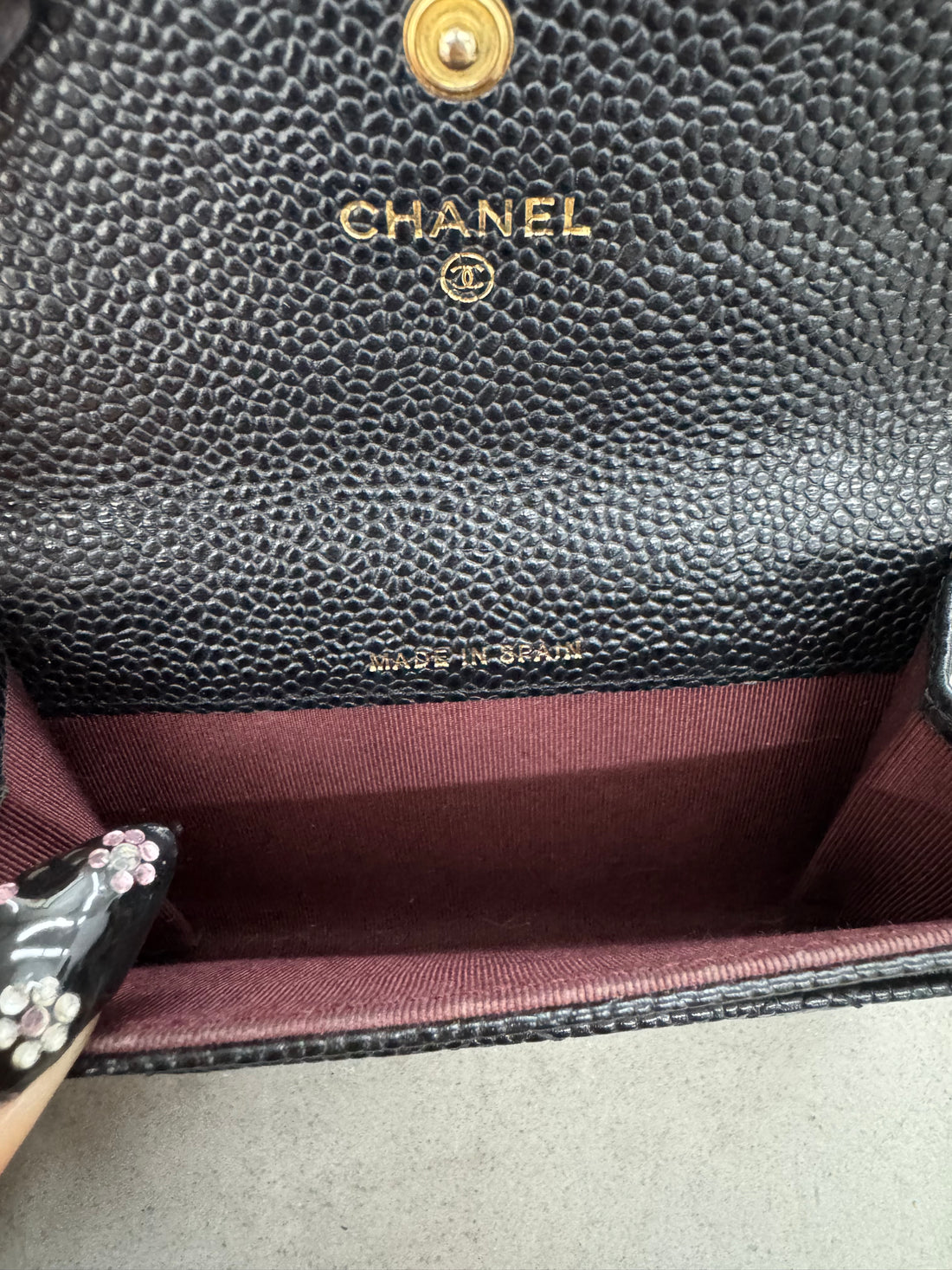 CHANEL CAVIAR QUILTED FLAP CARD HOLDER