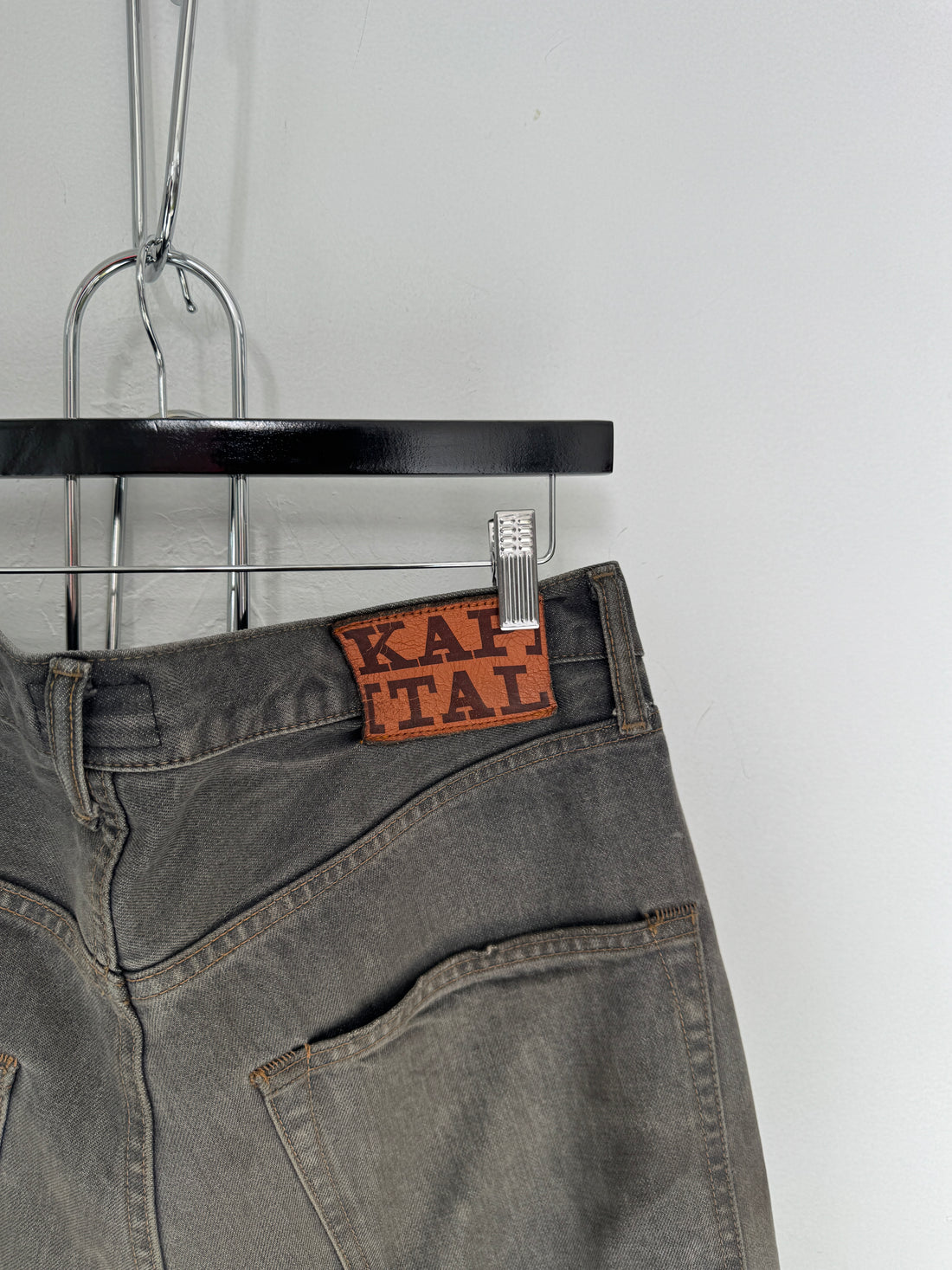KAPITAL 14OZ BONE DENIM SHORTS