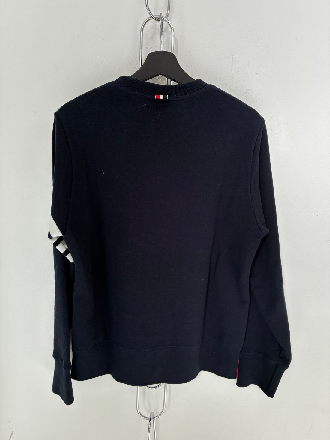 THOM BROWNE NAVY CREWNECK SWEATER