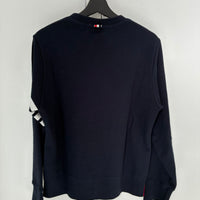THOM BROWNE NAVY CREWNECK SWEATER
