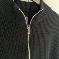 CHROME HEARTS LEATHER CEMETERY PATCH QUARTER ZIP