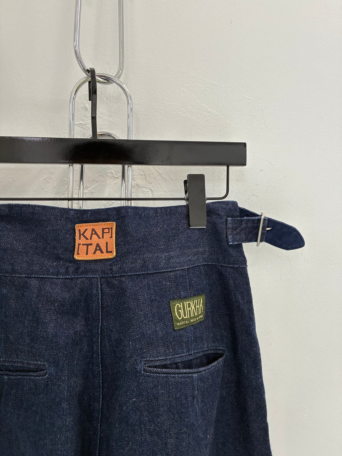 KAPITAL 14OZ SELVEDGE GURKHA DENIM PANTS