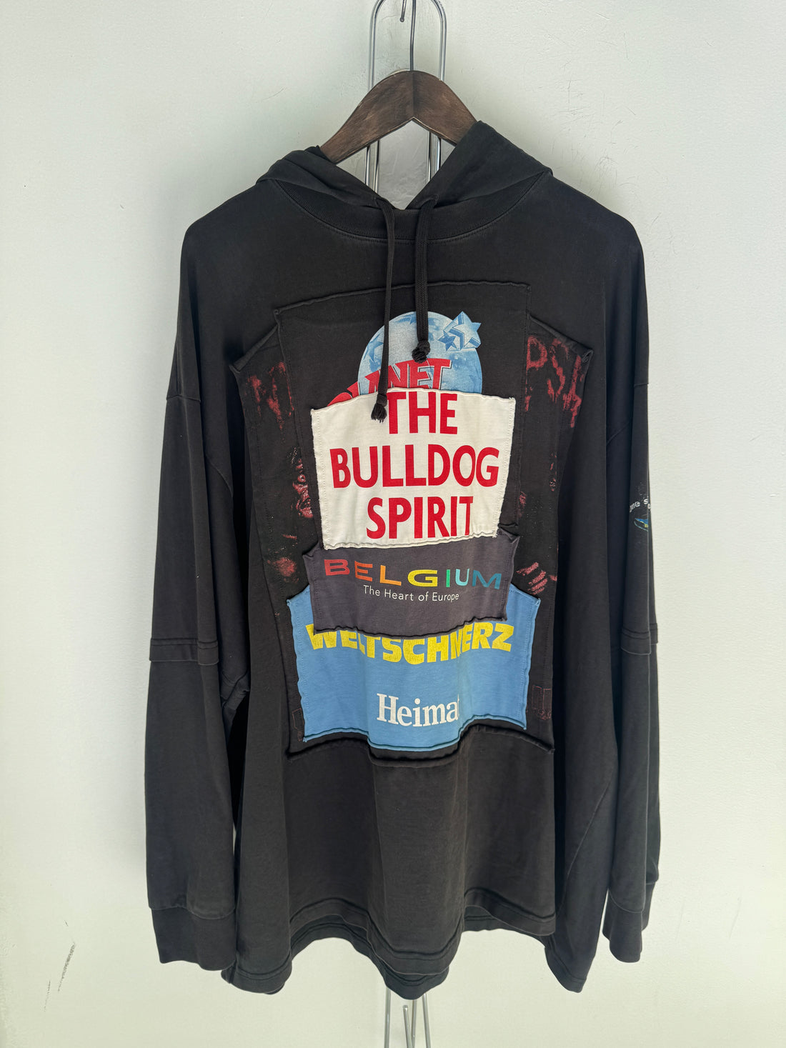 VETEMENTS ‘THE BULLDOG SPIRIT’ PATCHWORK HOODIE