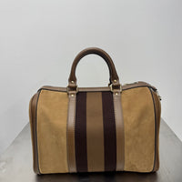GUCCI BROWN SUEDE BOSTON BAG