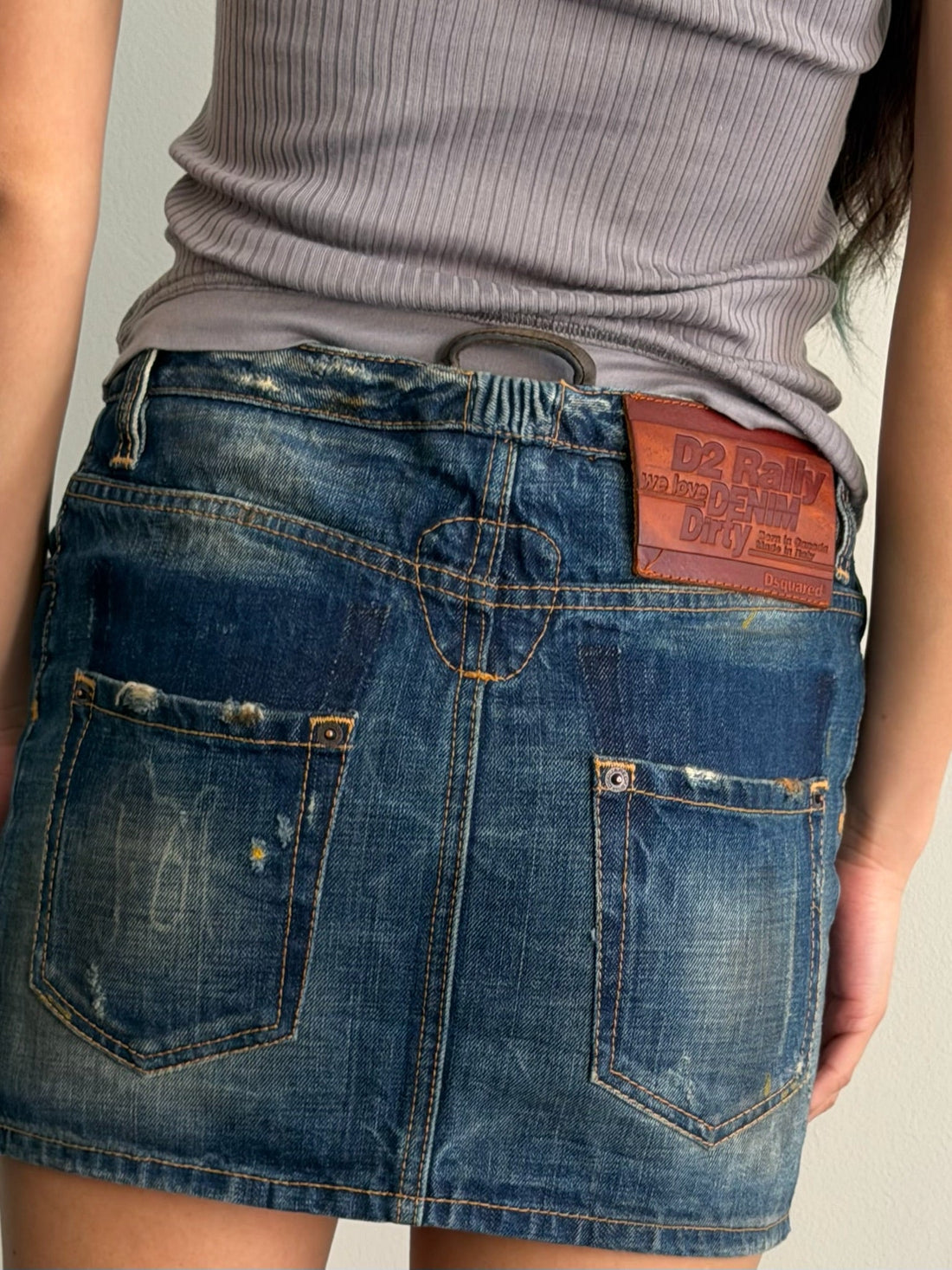 2008 DSQUARED DENIM WASHED SKIRT