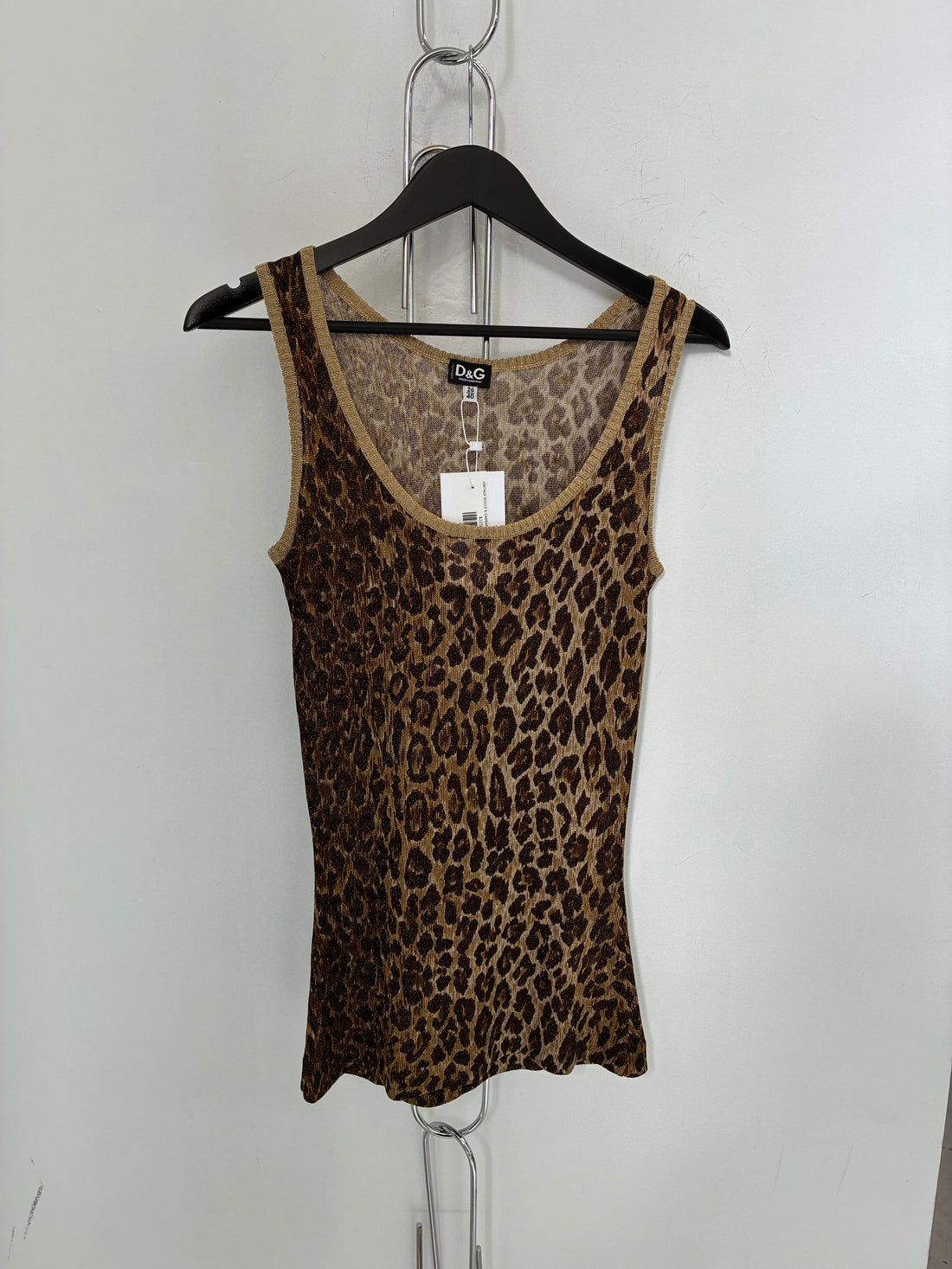 VINTAGE DOLCE & GABBANA LEOPARD PRINT TANK TOP