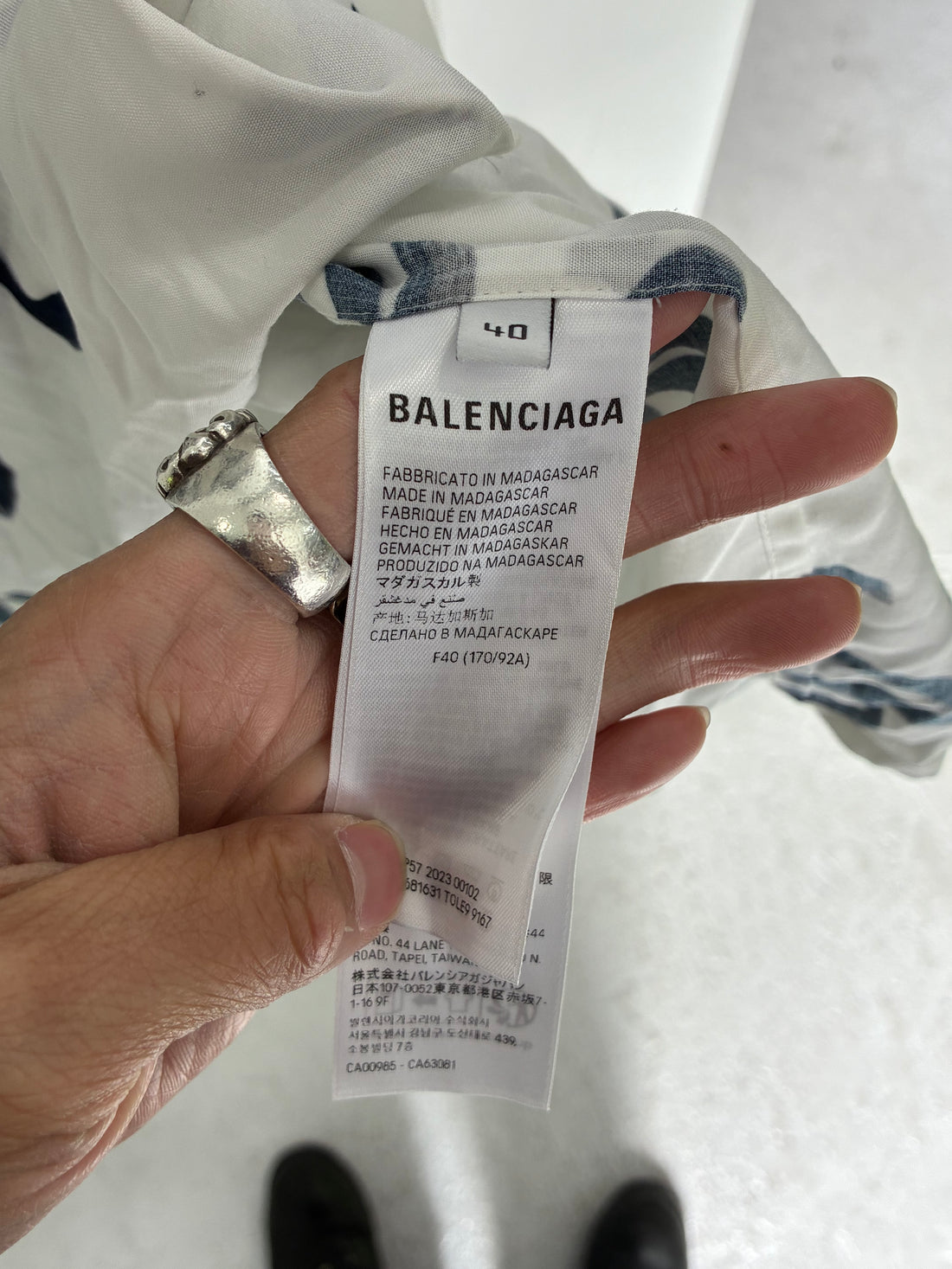 BALENCIAGA SCRIBBLE LOGO BUTTON UP SHIRT