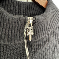 CHROME HEARTS LEATHER CEMETERY PATCH QUARTER ZIP