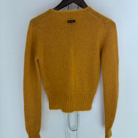 DOLCE & GABBANA MUSTARD ANGORA HOOK CARDIGAN