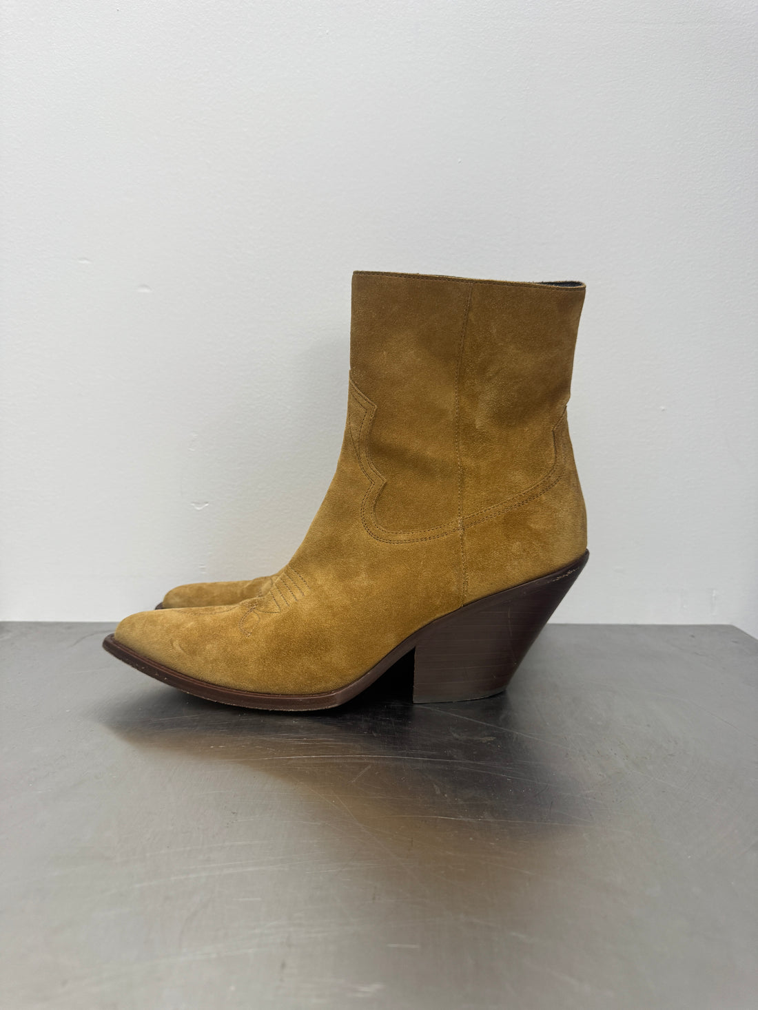 CELINE SUEDE COWBOY BOOTS