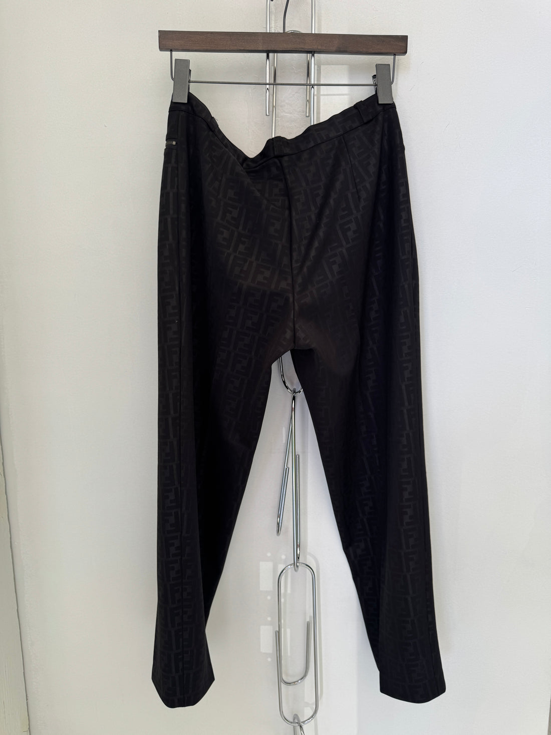 VINTAGE FENDI BLACK ZUCCA MONOGRAM PANTS