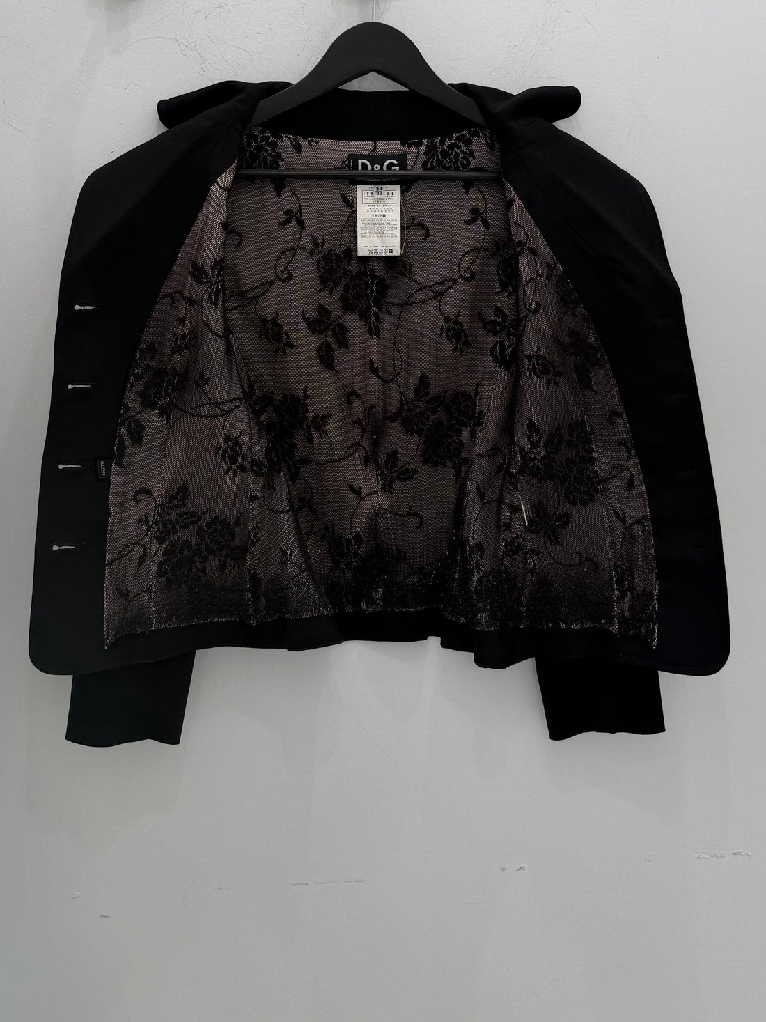 VINTAGE DOLCE&GABBANA BLACK FITTED TAILORED JACKET