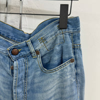 WOMENS R13 LIGHT WASHED CROPPED DENIM JEANS