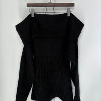 ACNE STUDIOS BLACK OFF THE SHOULDER SWEATER