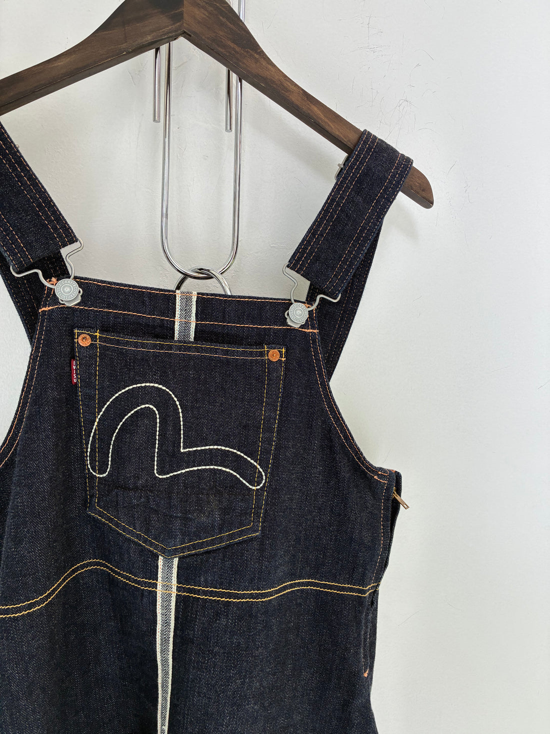 EVISU DENIM OVERALL MINI DRESS