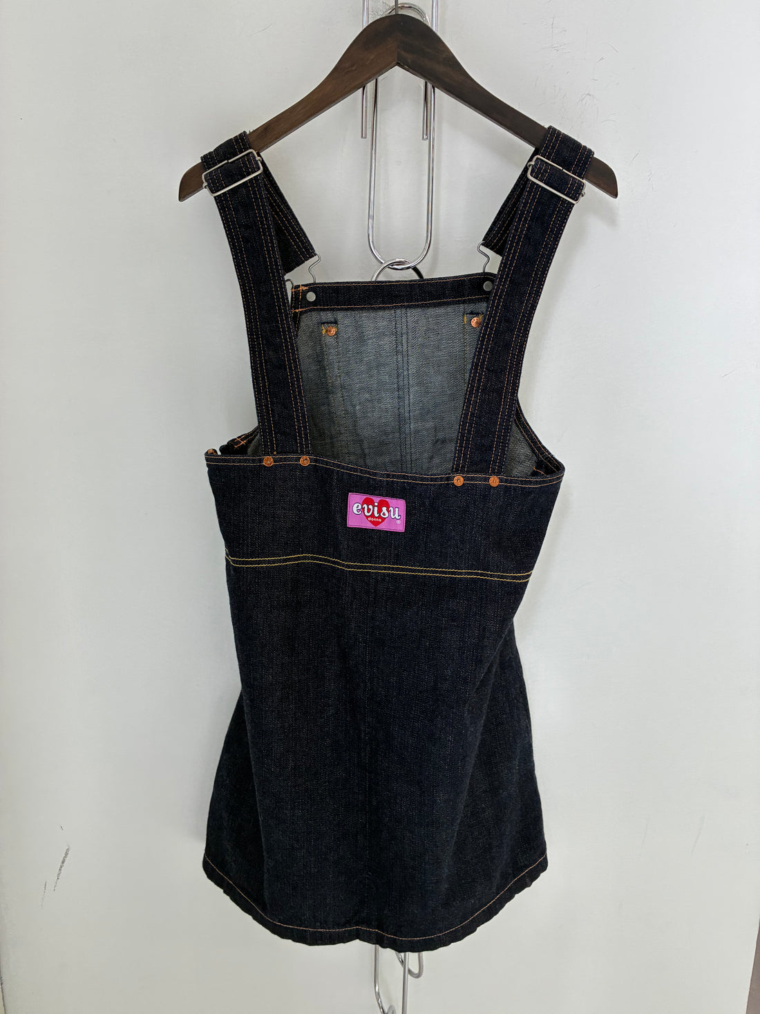 EVISU DENIM OVERALL MINI DRESS