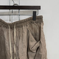 RICK OWENS TAUPE MESH SHORTS