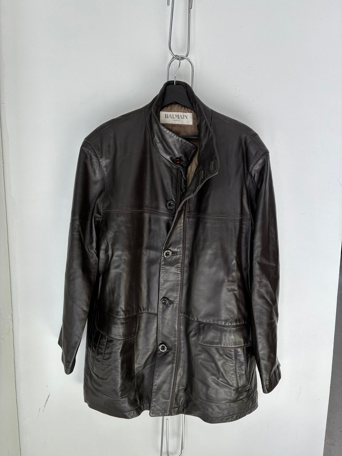 BALMAIN VINTAGE LEATHER CHORE JACKET