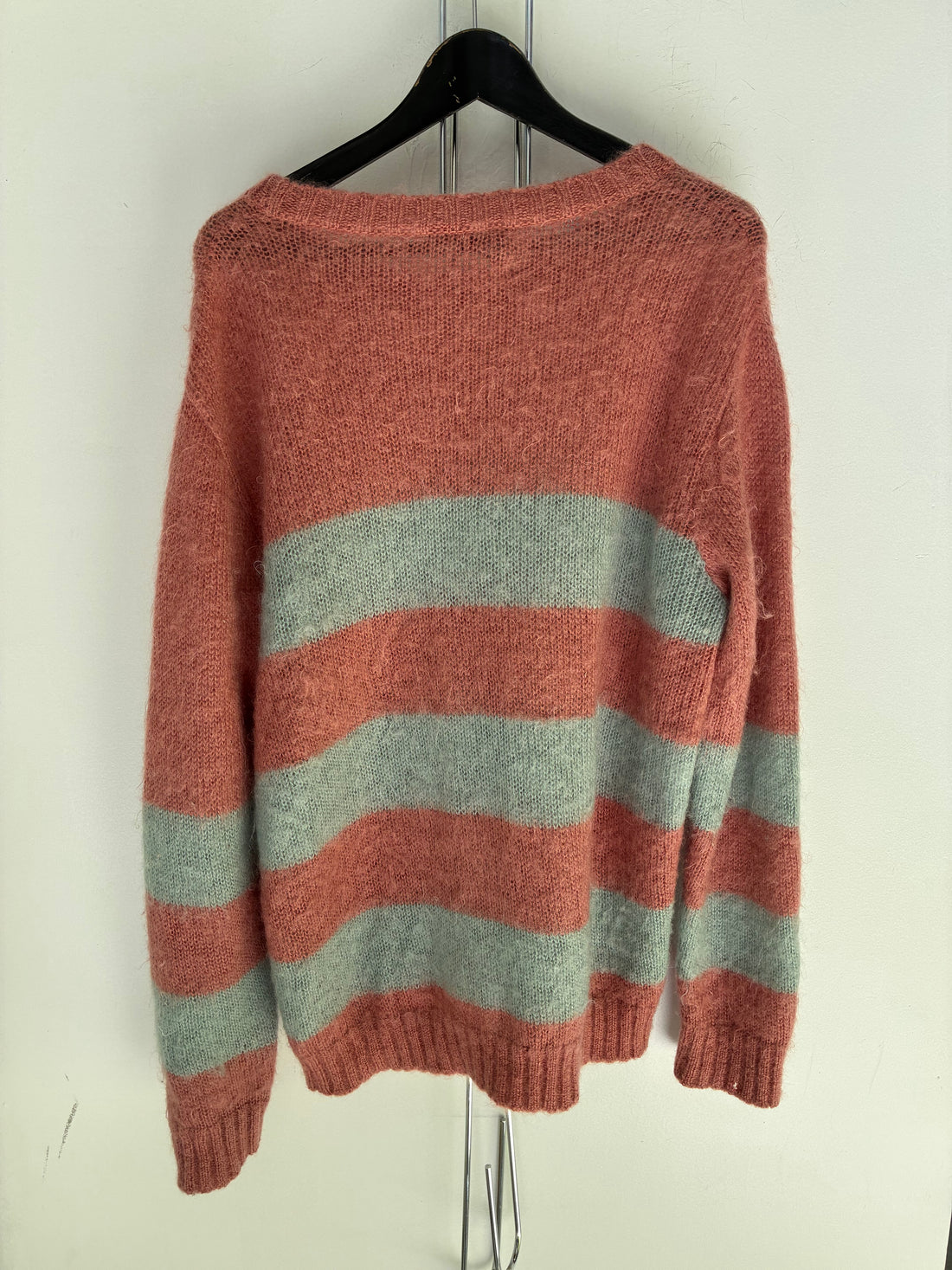 UNDERCOVER FUZZY MOHAIR-BLEND STRIPED SWEATER
