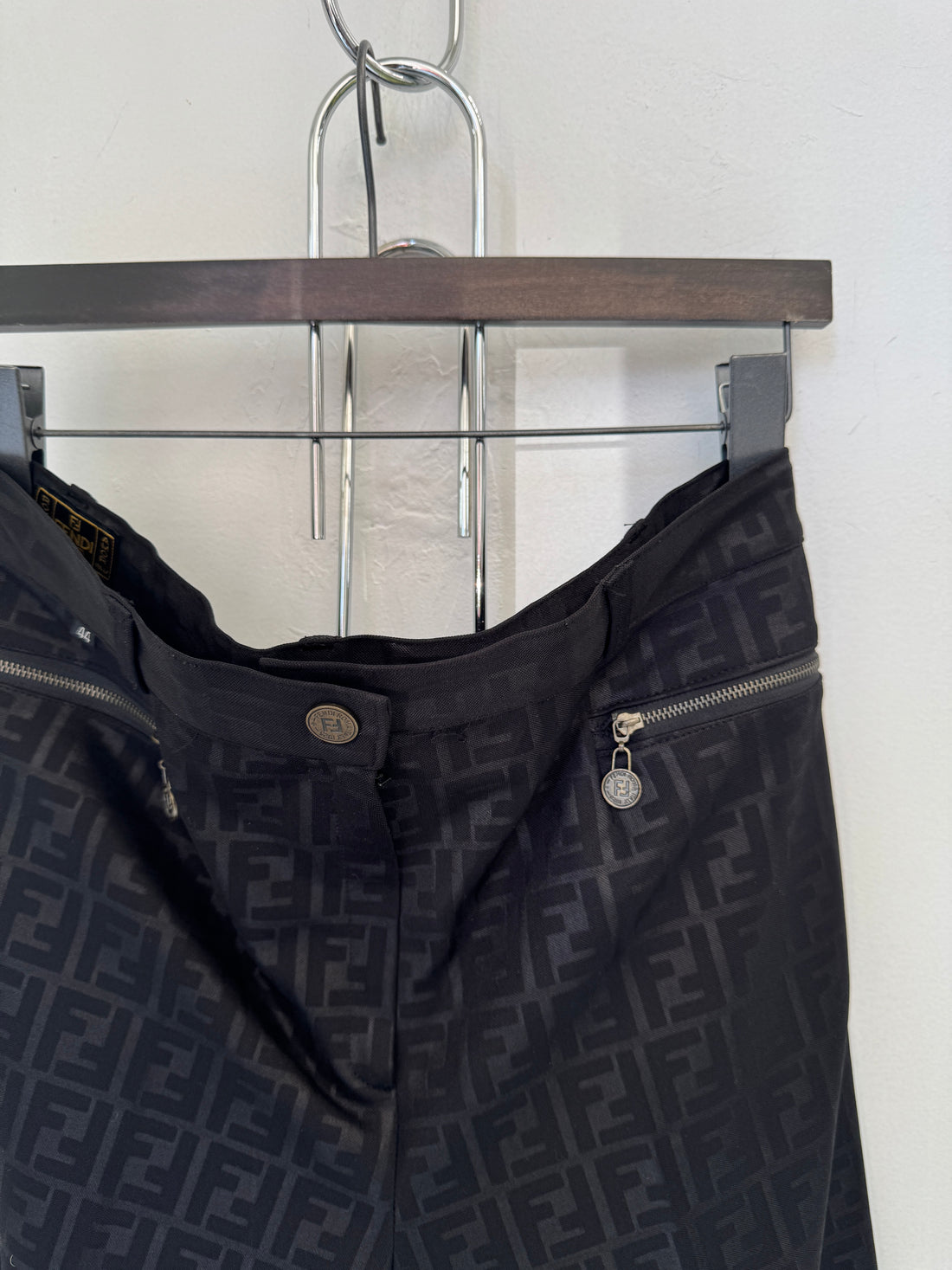 VINTAGE FENDI BLACK ZUCCA MONOGRAM PANTS