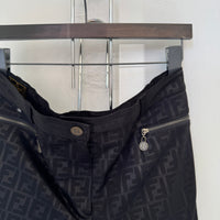 VINTAGE FENDI BLACK ZUCCA MONOGRAM PANTS