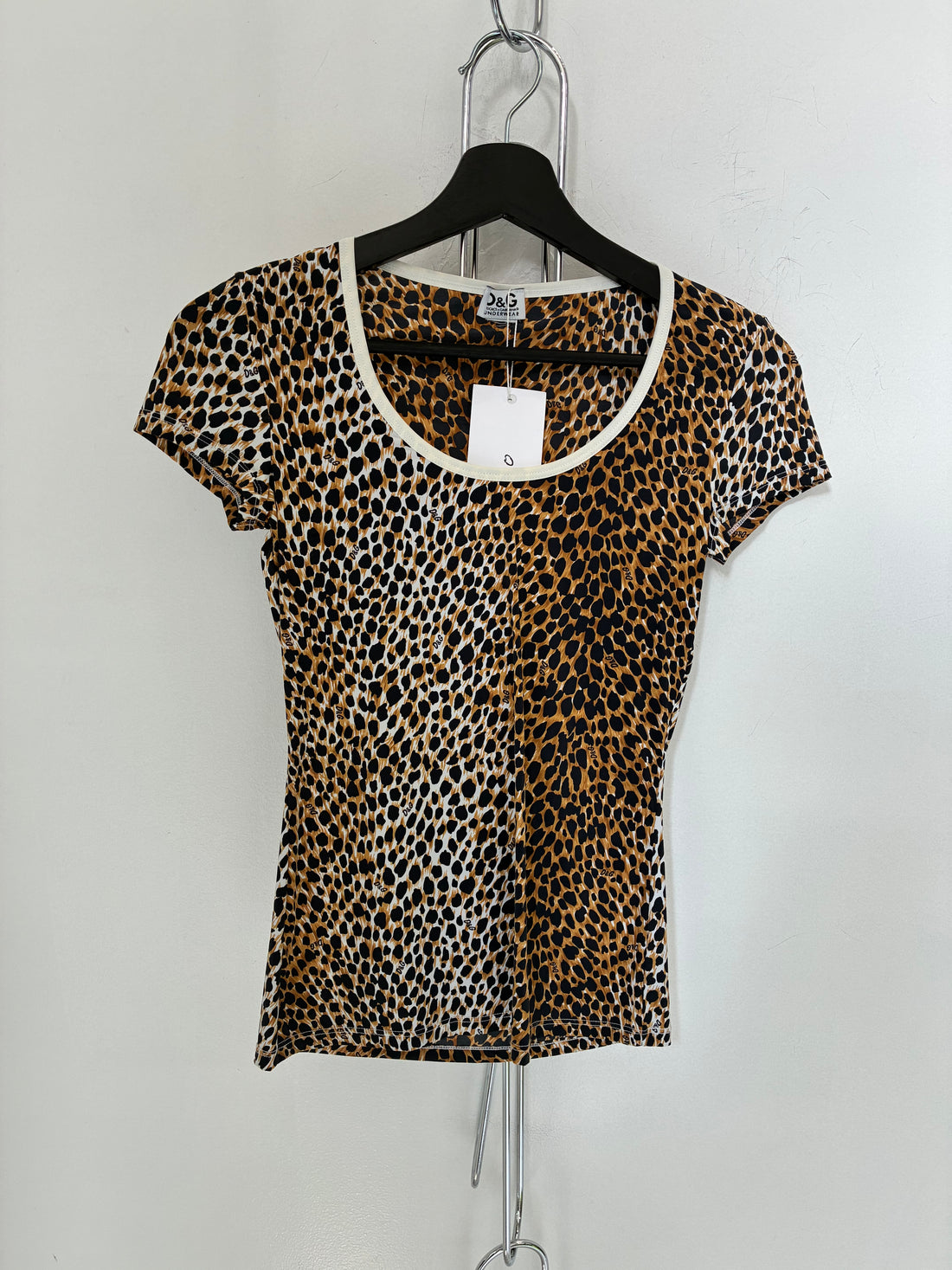 VINTAGE DOLCE & GABBANA LEOPARD PRINT S/S TOP