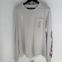 CHROME HEARTS PINK FLAMES LONG SLEEVE SHIRT