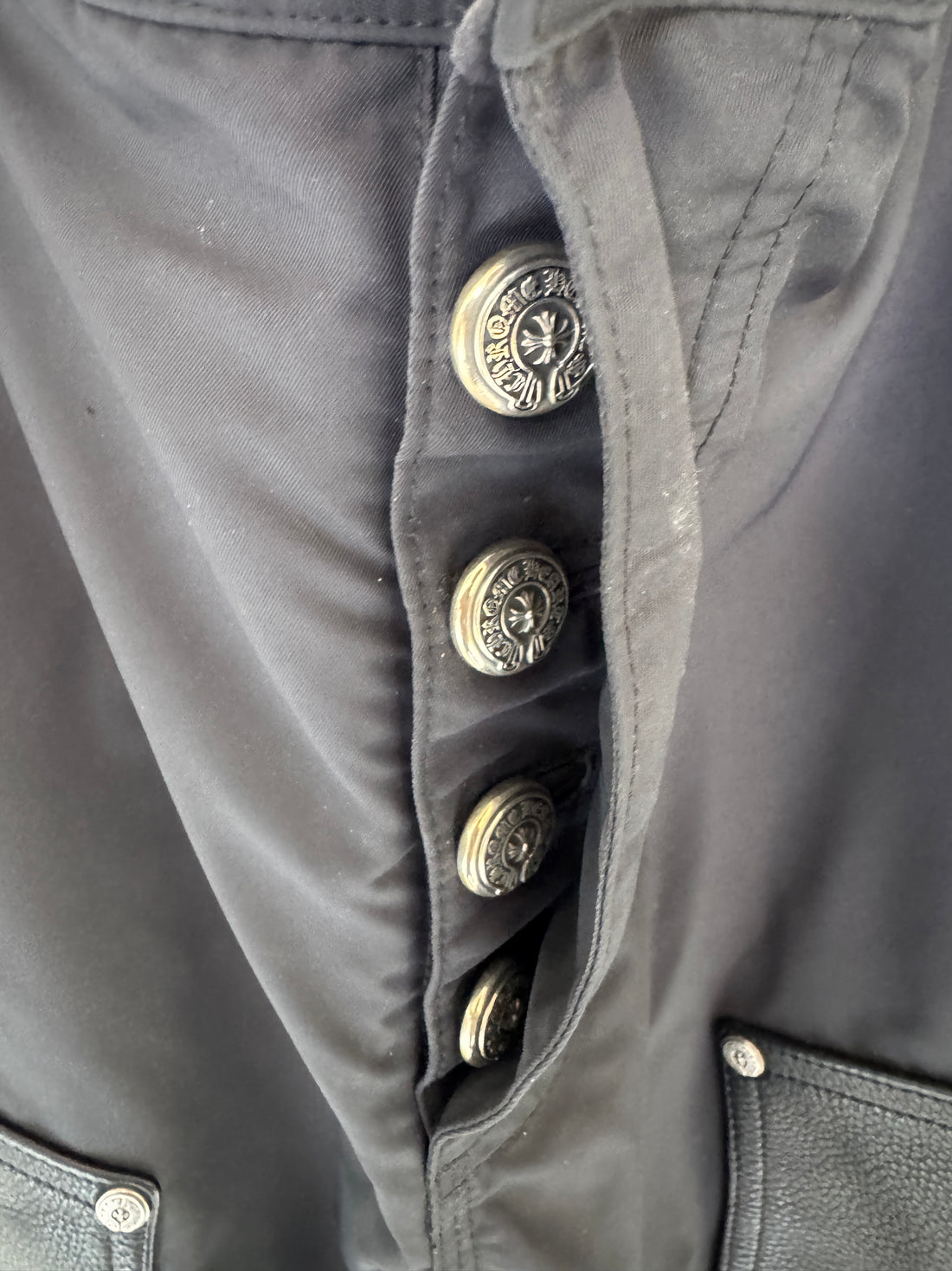 CHROME HEARTS NYLON + LEATHER CARPENTER PANTS