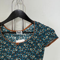 VINTAGE DOLCE & GABBANA UNDERWEAR FLORAL PRINT S/S TOP