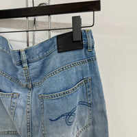 WOMENS R13 LIGHT WASHED CROPPED DENIM JEANS