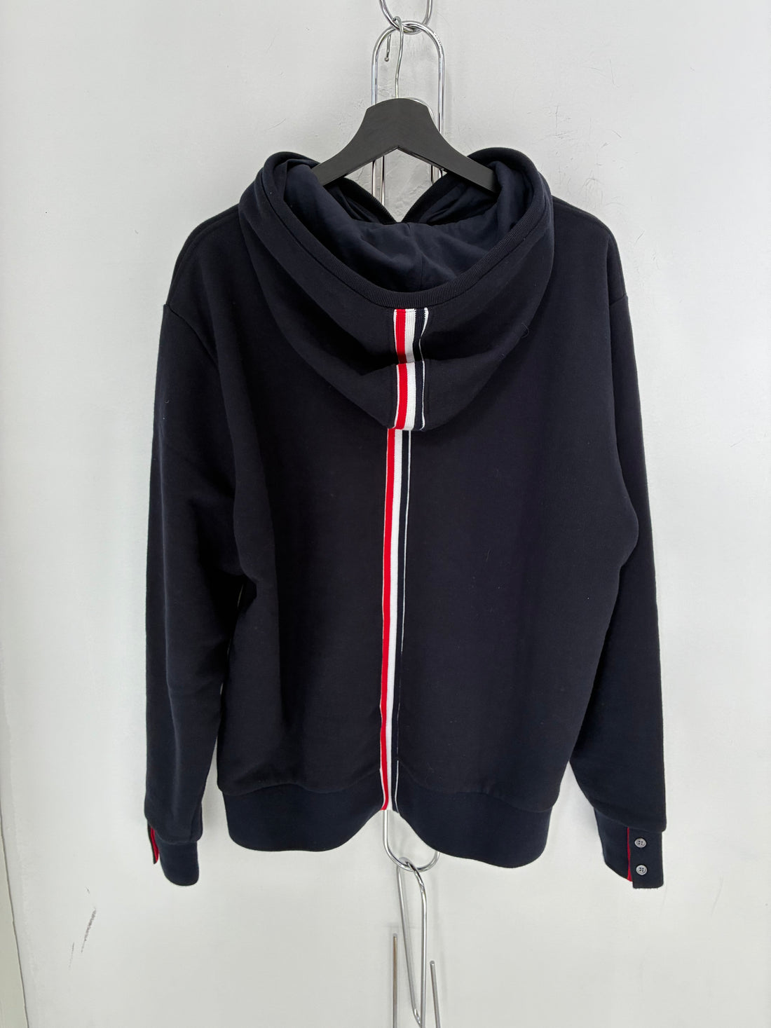 THOM BROWNE NAVY STRIPE HOODIE