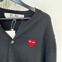 COMME DES GARCONS PLAY BLACK WOOL CARDIGAN