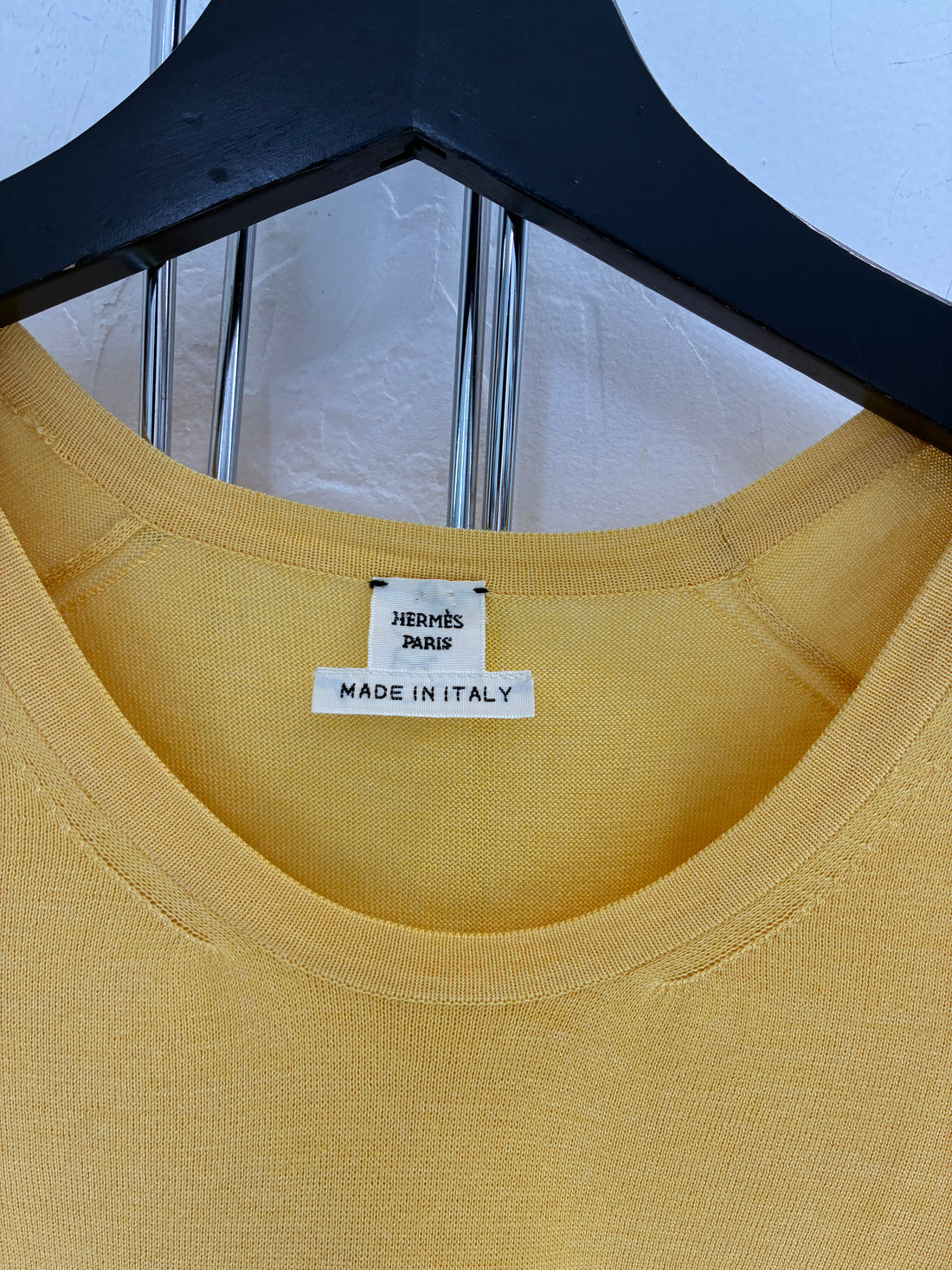HERMES VINTAGE YELLOW COTTON/SILK S/S TOP