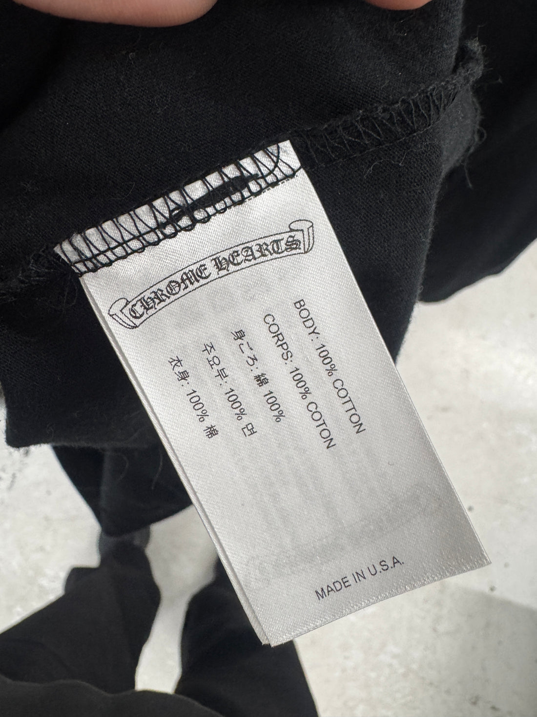 CHROME HEARTS NECK LOGO POCKET TEE