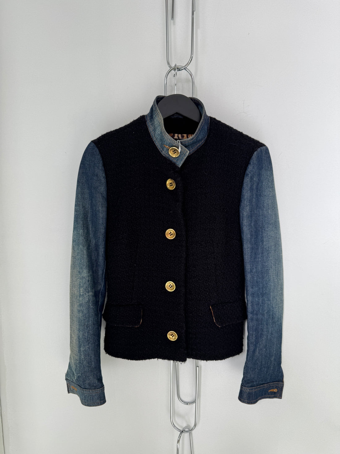 VINTAGE DOLCE & GABBANA TWEED STYLE DENIM JACKET