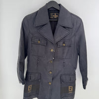 VINTAGE FENDI NAVY WASHED UTILITY JACKET