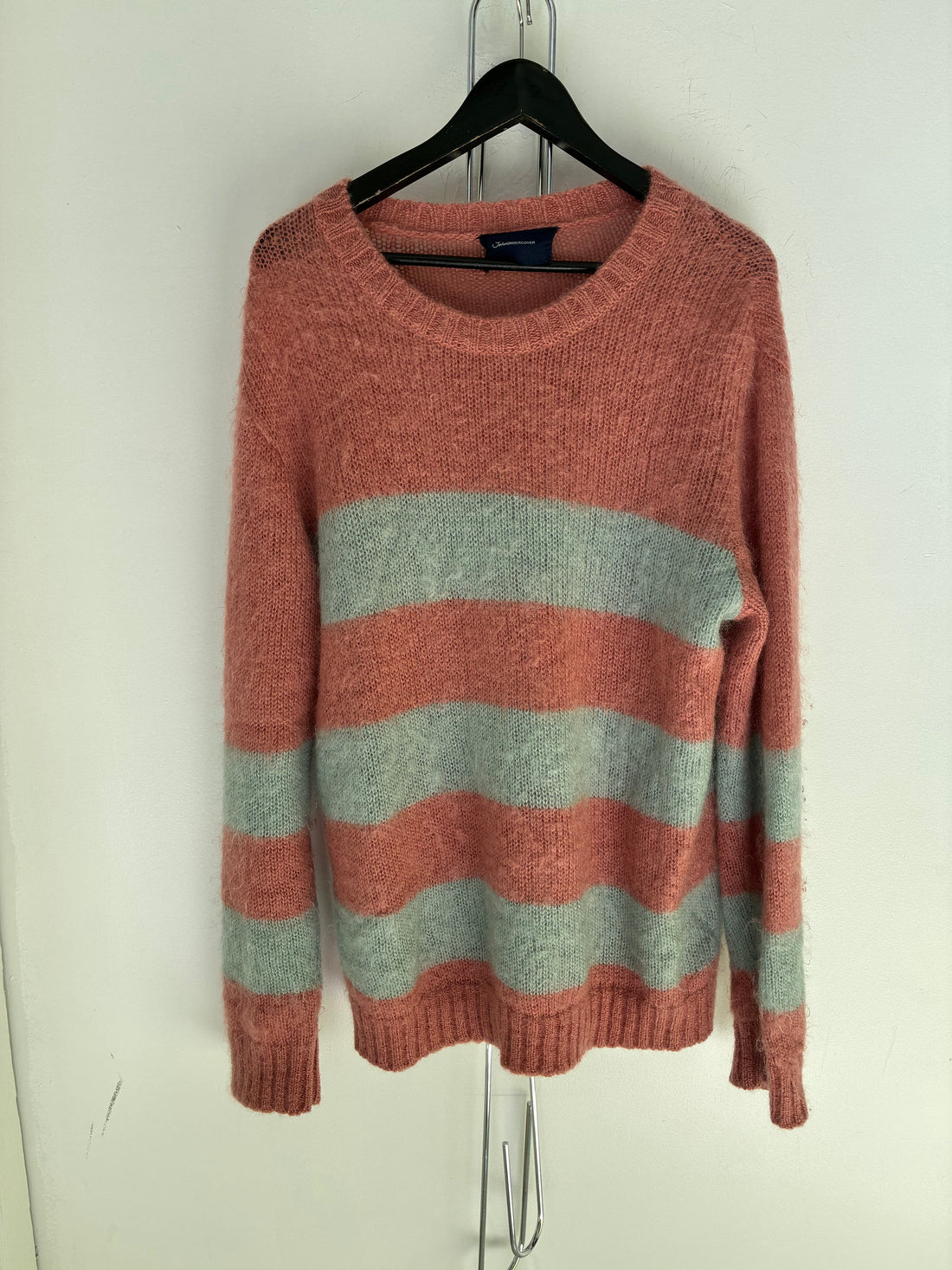 UNDERCOVER FUZZY MOHAIR-BLEND STRIPED SWEATER