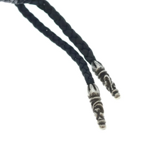 CHROME HEARTS FILLIGREE PENDANT WITH BRAIDED LEATHER NECKLACE