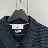 THOM BROWN NAVY STRIPED POLO