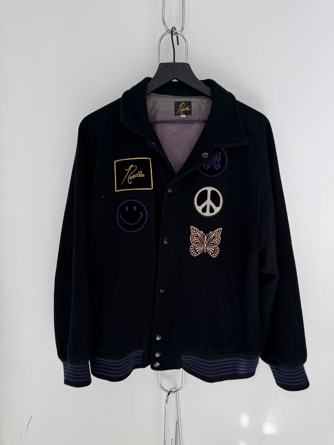 NEEDLES PEACE PATCH VARSITY JACKET