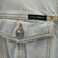 VINTAGE DOLCE&GABBANA FRAYED LIGHT WASH DENIM JACKET