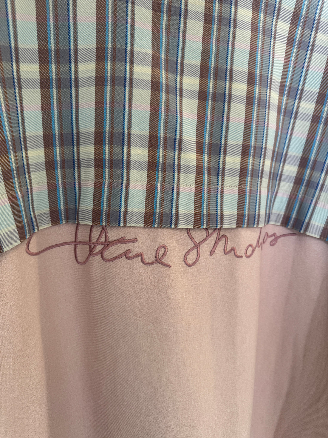 ACNE STUDIOS PINK CHECK OVERSIZED TWILL JACKET
