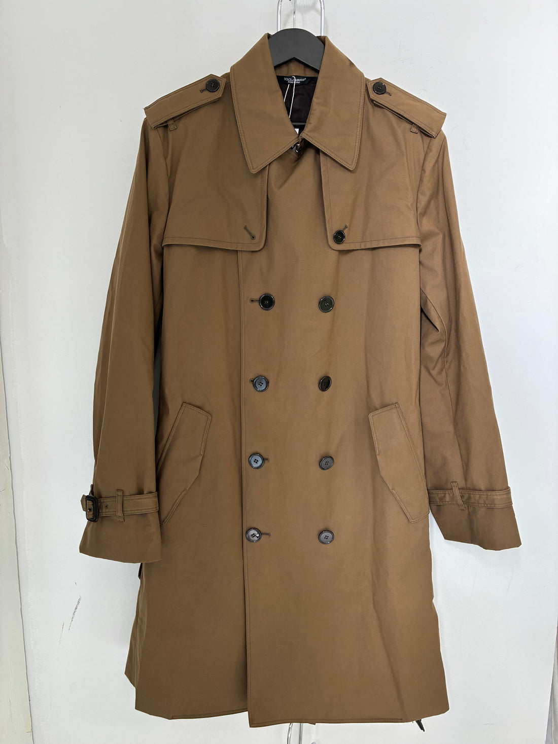 FW2014 DOLCE & GABBANA DOUBLE BREASTED BEIGE COAT